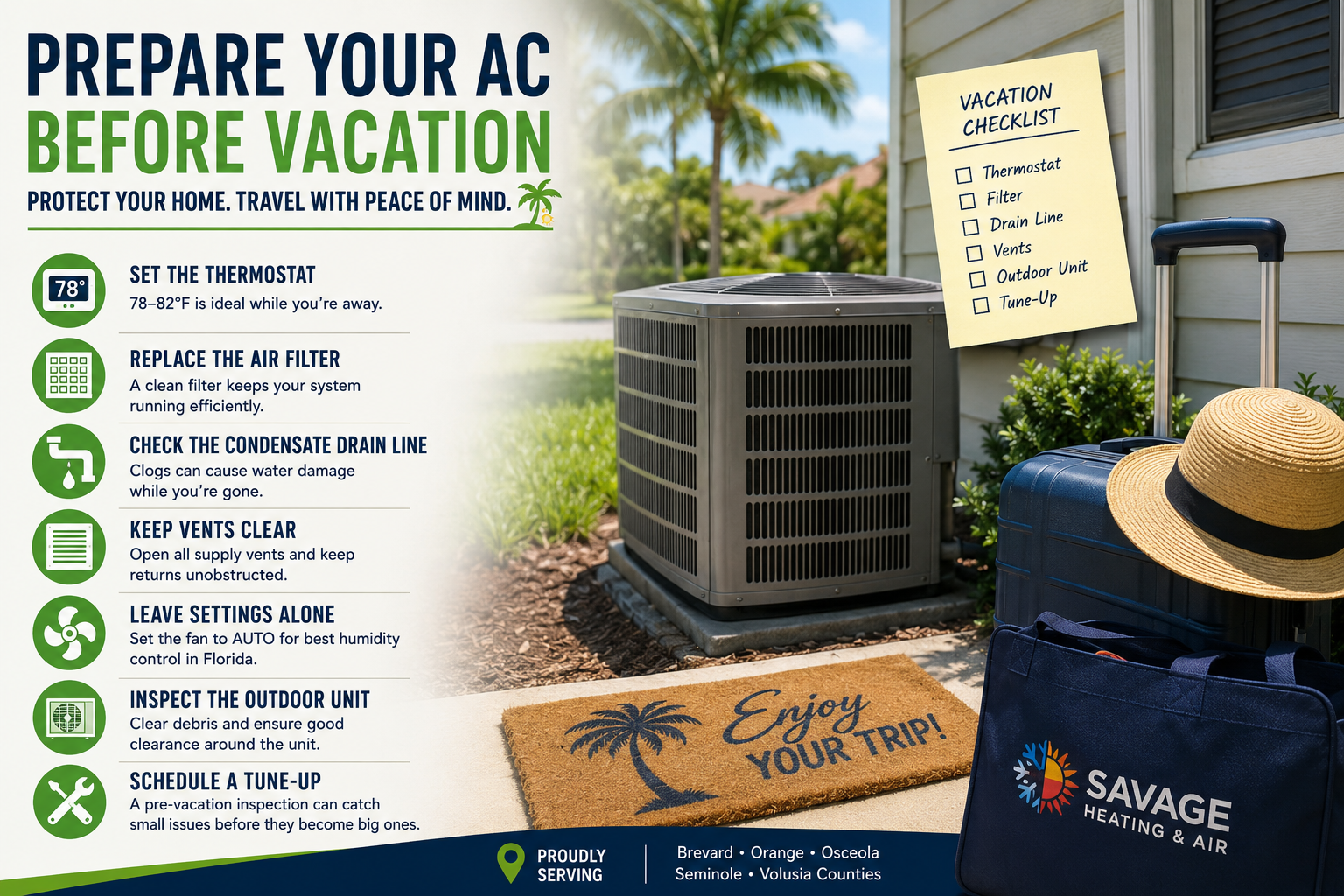 How to Prepare Your AC Before Vacation in Central Florida
